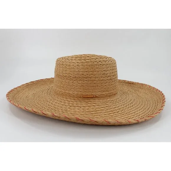 New Vince Camuto Embroidered Panama Hat #HT105 - Picture 2 of 4